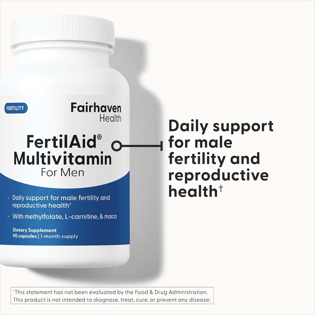 Fairhaven Health FertilAid for Men – Fertility + Sperm Motility Support | 90 Capsules Each (Pack of 2)