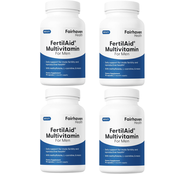 Fairhaven Health FertilAid for Men – Fertility & Motility Support | 90 Capsules Each (Pack of 4)